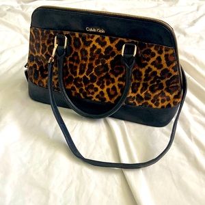 Calvin Klein Leopard Print Shoulder Bag